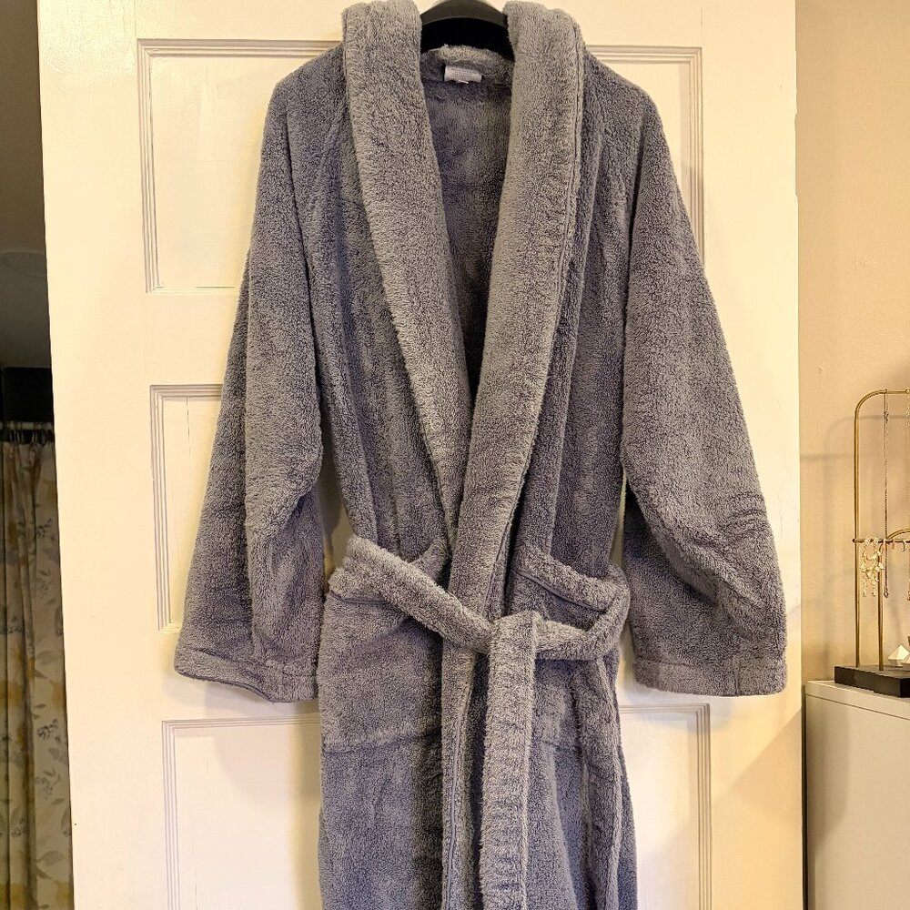 Snowe Classic Bathrobe in Slate Blue, Warm Terrycloth Robe, Men's or Women's